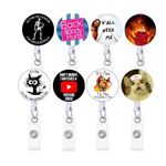 8pc Funny [Badge] [Reel] Retractable for [Nurse]s, Medical & Nursing, Cute Cool ID Tag Card Holder Clips for Office Work Doctor Student for Men & Women Lanyard Supplies Accessories (B)