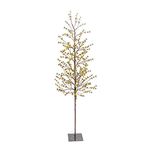 Gerson International 82.67" H Electric ICY Pine Tree Home Decor, 47.2InL x 3.54InW x 10.24InH, Black