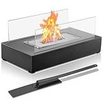 Yamvisa Tabletop Fireplace Bioethanol Fireplace Bio Ethanol Table Top Fire Pit with Side Glass Portable Table Top Heater for Indoor Outdoor Patio Parties Events