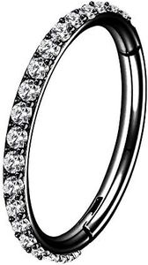 OUFER 16G 14G 6/8/10/12mm Cartilage Earring Hoop Stainless Steel CZ Line Helix Earring Hoop Daith Earring Tragus Piercings Jewellery