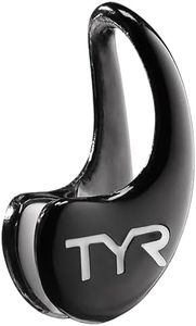 TYR Ergo Swim Clip - Low Profile Nose Clip for Swimming Designed for Lightweight Comfort and Strength - Ideal for Front Mount Snorkels and Pool Training - Black