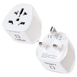 World to UK Plug Adapter by Laffair (2 Pack) - Universal Travel Adapter for America, China, EU to UK Plug Conversion