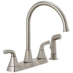 Peerless P2835LF-SS Parkwood Two Handle Kitchen Faucet Side Spray, Stainless