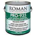 ROMAN R-35 Adhesion Promoting Tacky Wallpaper Primer for Glass, Tile, and Paneling, Sealed Surfaces, Fast Drying, Clear, PRO-935, Zero VOC, (1 Gallon - 450 sq. ft.),White