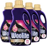 Woolite Liquid Laundry Detergent, 750ml, Pack of 4, For Dark Fabrics & Denim, Hand & Machine Wash, Revives Colours & Prevents Dulling, 48 Washes