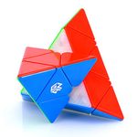 LiangCuber GAN Pyraminx M Magnetic Speed Cube 3x3 Pyramid Magnets Stickerless Triangle Puzzle (Standard 36M)