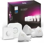 Philips Hue White & Colour Ambiance Starter Kit: Smart Bulb 3X Pack LED [GU10] incl. Bridge and Smart Button - 350 Lumen