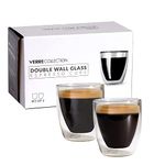 Verre Collection Double Wall Glass Espresso Latte Cappuccino Mug, Coffee Cup | Set of 2 (2, 2.7 oz) (80 ml)