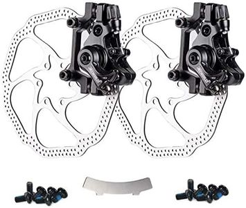 Farbetter Bike Disc Brake Kit, Including Front and Rear Caliper, 160mm Rotor, Mechanic Tool-Free Pad Adjuster for Mountain Bike, Road Bike, Fixed Gear Bike, MTB, BMX (Black)