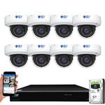 GW Security 8 Channel 8-Megapixel 4K (3840x2160) NVR with (8) UltraHD 4K 8MP 2.8~12mm Varifocal Zoom H.265+ Outdoor/Indoor Waterproof Microphone Audio&Video PoE IP Smart AI Dome Cameras