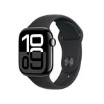 Apple Watch Series 10 [GPS 42mm] Smartwatch with Jet Black Aluminium Case with Black Sport Band. Fitness Tracker, ECG App, Always-On Retina Display, Water-Resistant