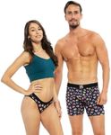 Warriors & Scholars W&S Matching Underwear for Couples - Couples Matching Undies, Candy Hearts, Cheeky Briefs, XX-Large