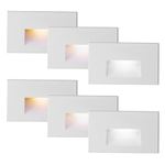 TUMUPSM Step Lights Outdoor Indoor Stair Lights 120V Dimmable, LED 3 Color Changing 3000K/4000K/5000K, IP66 Waterproof 4W Lights for Steps, White Horizontal Deck Step Lights, 6-Pack