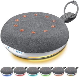 FUNYKICH Máquina de Ruido Blanco, Sonido Blanco Bebe con 40 Sonidos Calmantes para Dormir, Máquina de Ruido con Luz Nocturna 7 Colores Temporizador para Niños y Adultos