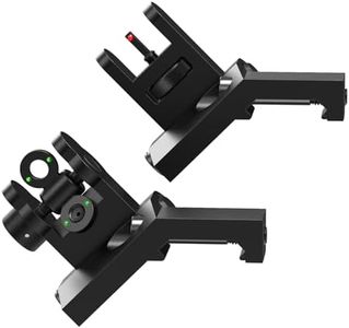 Flip Up Iron Sights 45 Degree High Transmittance Optical Fiber Front and Rear with Green/Red Dot for Picatinny Backup Sight