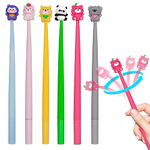 Cute Cartoon Animal Shaking Gel Pens 0.5mm, Black Ink Gel Writing Pens for Office Back to School Supplies Students Children Gift, 6 Count