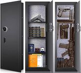 Langger V Biometric Wall Safe, Hidden Fingerprint Security Long Wall Safe, In Wall Safe Between Studs