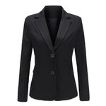 YYNUDA Women's Long Sleeve Casual Work Formal Suit Smart Jacket Blazer Elegant Slim Fit Coat, Black, M