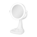 Zadro Eleganze Bright Lighted Makeup Mirror with Magnification and Storage Tray (10X/1X / 11 in Wide x 17.5 in Tall/White)