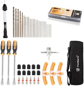 MulWark Tire Changing & Precision Drilling Bundle – 14.5" Durable Tire Spoons with Rim Protectors & 26-Piece Pin Vise Hand Drill Set for Crafts, Repairs, and DIY ProjectsMulWark Tire Changing & Precis