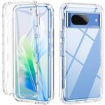 For Google Pixel 8A Case, Pixel 8A Case, Military Grade Shockproof Transparent Built-in Screen Protector 360 Full Body Protective Rugged Bumper Case Cover Phone Case for Google Pixel 8A 5G(Clear)