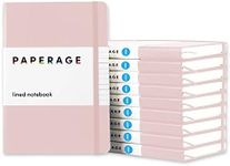 PAPERAGE Lined Journal Notebooks, 10 Pack, (Blush), 160 Pages, Medium 5.7 inches x 8 inches - 100 GSM Thick Paper, Hardcover