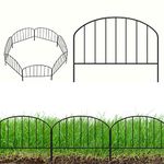 7 Panels Landscape Fencing for Lawn Front Yard, Small Garden Fence Animal Barrier 12.4"(H) x 9.5ft(L), Tree Fence Flower Bed Fence Metal Fence Border, Decorative Garden Fence Border