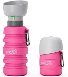 Pecute Bottiglia d'Acqua per Cani Pieghevole(850ml), Borraccia Portatile per Cuccioli a Prova di Perdite, Borraccia Leggera Dispenser d'Acqua, per Passeggiate all'aperto, Escursioni, Viaggi,Rosa