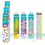 Apsara Zesta Scented Writing Pencils | Kiwi, Cupcake & Grape Scented Pencils | Rubber-tipped| Extra Drak | Free Pencil Cap | Use for Students | Pack of 3-18 N Pencils