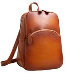 HESHE Leather Backpack Purses for Women Shoulder Handbag Anti Theft Rucksack Backpack Casual Daypack Satchel Bags, Sorrel, (L)10.23*(H)12.99*(W)4.33 in, Traveling