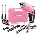 WORKPRO Pink Tool Set with 3.7V Rot