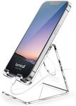 Lamicall Cell Phone Stand, Desk Accessories - Clear Office Cell Phone Holder, Acrylic Phone Stand for Desk, Desktop, Acrylic Office Desk Accessories, Desk Decor, Suitable for iPhone, 4-8'' Phone