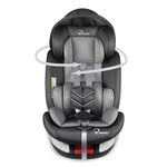 Babykins Convertible Isofix Car Seat for Baby, 0-12 Years | Car Seat for Child & Kids | 360° Rotation & 4 Recline Positions | ECE R44/04 Certified | 5-Point Harness (Black Grey)