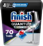 Finish Power Ball Quantum Infinity shine dishwasher detergent pods for sparkling clean first time, No pre rinse needed, 70 Tabs