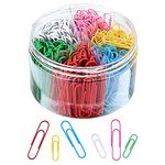 Paper Clips 2 Assorted Sizes 400 Count Paperclips Large Jumbo 50mm Medium 33mm PVC Coated Paperclip for Office Home School Papperwork Art Craft (Multicolour)