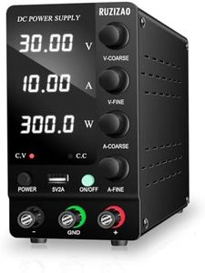 RUZIZAO DC Power Supply Variable, 30V 10A Adjustable Switching DC Regulated Bench Power Supply with Output Switch High Precision 4-Digit LED Display, Benchtop Lab Power Supplies with 5V/2A USB Port