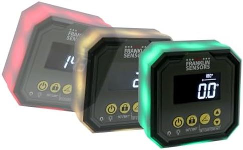 Franklin Sensors Light Cube, Digital Angle Gauge and Level, Turns Green When Level and Blue at Custom Reference Angles, Finds and Measures at 0 – 90 and 0 – 180 Degrees