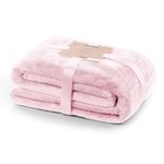 DecoKing Cuddly Blanket 200 x 220 cm Microfibre Bedspread Fleece Soft Cuddly Pink Powder Pink Powder Pink Mic