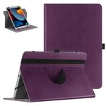 Universal 9 10 10.1 inch Android Tablet Case,Slim 360 Degree Rotatable Back Cover Folio Case for Universal 9-11 inch Tablet, with Multi-Angle Viewing Stand,Purple