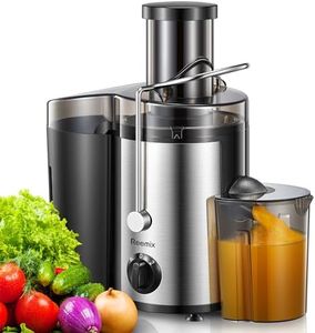 Juicer, Reemix Centrifugal Juicer Machines Whole Fruit and Vegetable 500W, 3-inch Wide Mouth Juicer Extractor with 2 Speeds, Brush Included Easy to Clean (500, Watts)