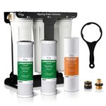 iSpring CW31 RV Water Filter System, 3-Stage RV Water Filtration System for Campers, 3/4'' Lead-Free Brass Hose Quick Connectors, Tankless, High Capacity, White