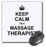 3dRose mp_194471_1 8" x 8" Keep Calm Im a Massage Therapist Funny Profession Gift Work Pride Mouse Pad