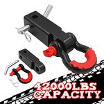 Shackle Hitch Receiver, 2 inch 42000 Lbs Maximum Break Strength, Solid with 3/4'' D Ring, Towing Hitch Receivers, Heavy Duty Towing, Best Towing Accessories for Vehicle Recovery (Pro)