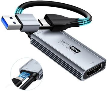 Video Capture Card USB3.0 with 100W PD HDMI to USB/USB C 1080P HD 60fps Live and Record Video Audio Game MS2130 for Switch Xbox PS4/5 Live Broadcast, Gaming, Streaming