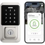 Weiser Halo Satin Nickel WiFi Smart Lock, Keyless Entry Door Lock, Touchscreen Keypad Door Lock, Amazon Alexa & Google Assistant/Google Home Compatible, Deadbolt Lock, Smart Locks for Entry Door