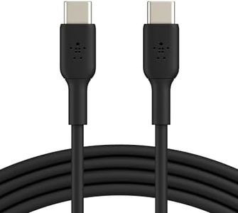 Belkin CAB003bt1MBK USB-C to USB-C Cable (USB-C Fast Charge Cable for Note10, S10, Pixel 4, iPad Pro and More) USB Type-C Fast Charging Cable, Black