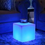 LED Cube Light Seat 14 Inch Rechargeable Light Cube with Remote RGB Color Changing LED Cube Chair Light Perfect for Home Decor Ball Night Light and Sunset Lamp for Ambiance