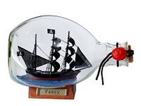 Hampton Nautical Henry Avery's Fancy Pirate Ship in a Glass Bottle 7" - Pirate Model - Boat Mode