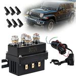 WATERWICH 12V 500A Winch Relay Solenoid Contactor Winch Rocker Thumb Switch Combo with 6 Protecting caps for ATV UTV 5500-12000lbs Winch