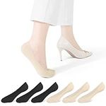 Closemate No Show Liner Socks Womens Thin Loafer Casual Socks Non Slip 6 Pairs (3 Black 3 Nude, Women L Size : 8-10)